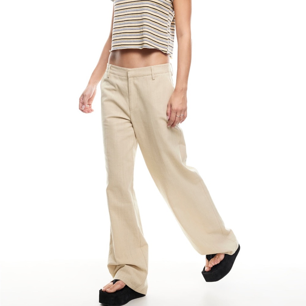 Beige cargo wide leg Pants.